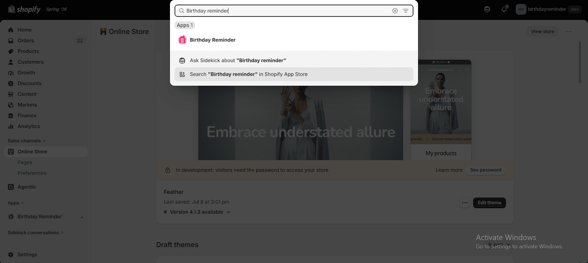 Pin the dashboard — step 1