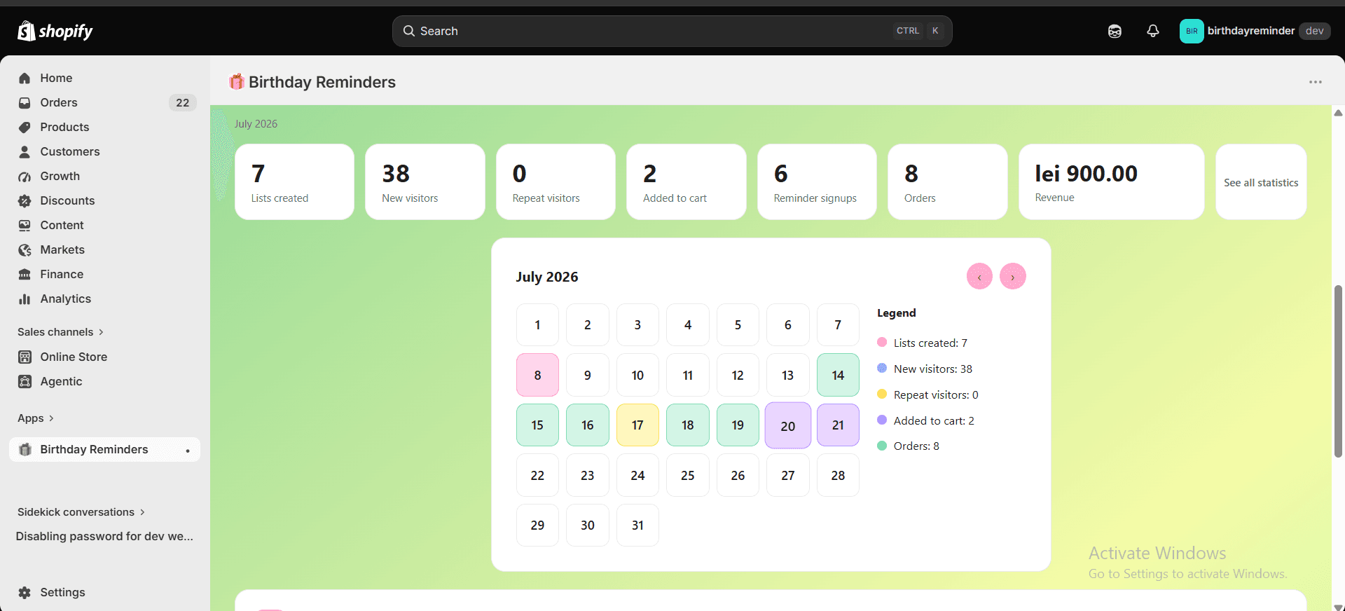 About the dashboard 1